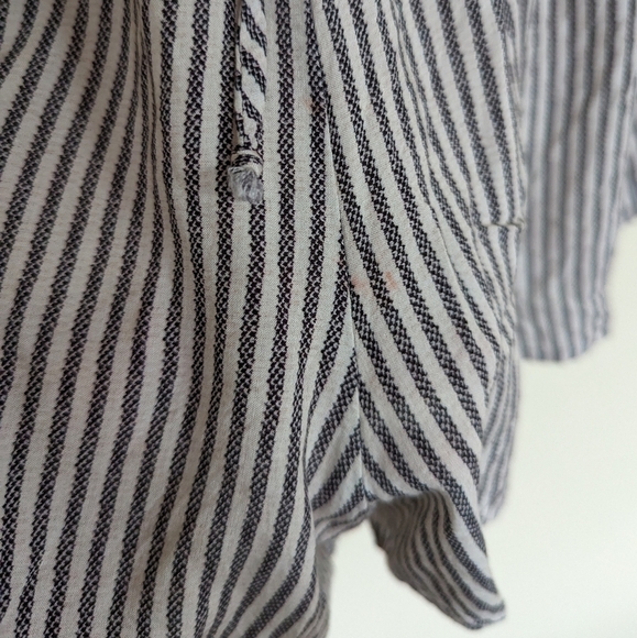 Eberjey Sea Stripe Off The Shoulder Romper Black & White Striped Medium Large - Picture 7 of 15